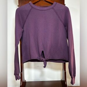 Abercrombie & Fitch Women’s XS Purple Knotted Crewneck Sweatshirt Cropped